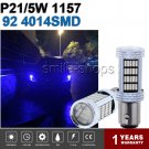 2x 1157 BAY15D Ultra Blue 92SMD 4014 chip LED For Car Daytime Running Light Bulb