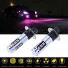 2x Purple Pink H3 High Power 15SMD 3030 LED Bulbs For Car Fog Driving Light Lamp