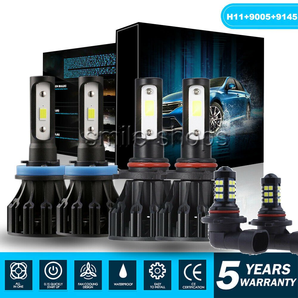 H11 9005 9145 LED Headlight Bulb+Fog Light Fit Dodge Ram 1500 2500 3500 09-18 T5