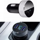 DC 5V 3.1A Dual USB Car Charger Voltage Display Cigarette Lighter Adapter Silver
