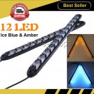LED Car Amber Ice Blue Switchback Flowing Strip Arrow Flasher Turn Signal Light
