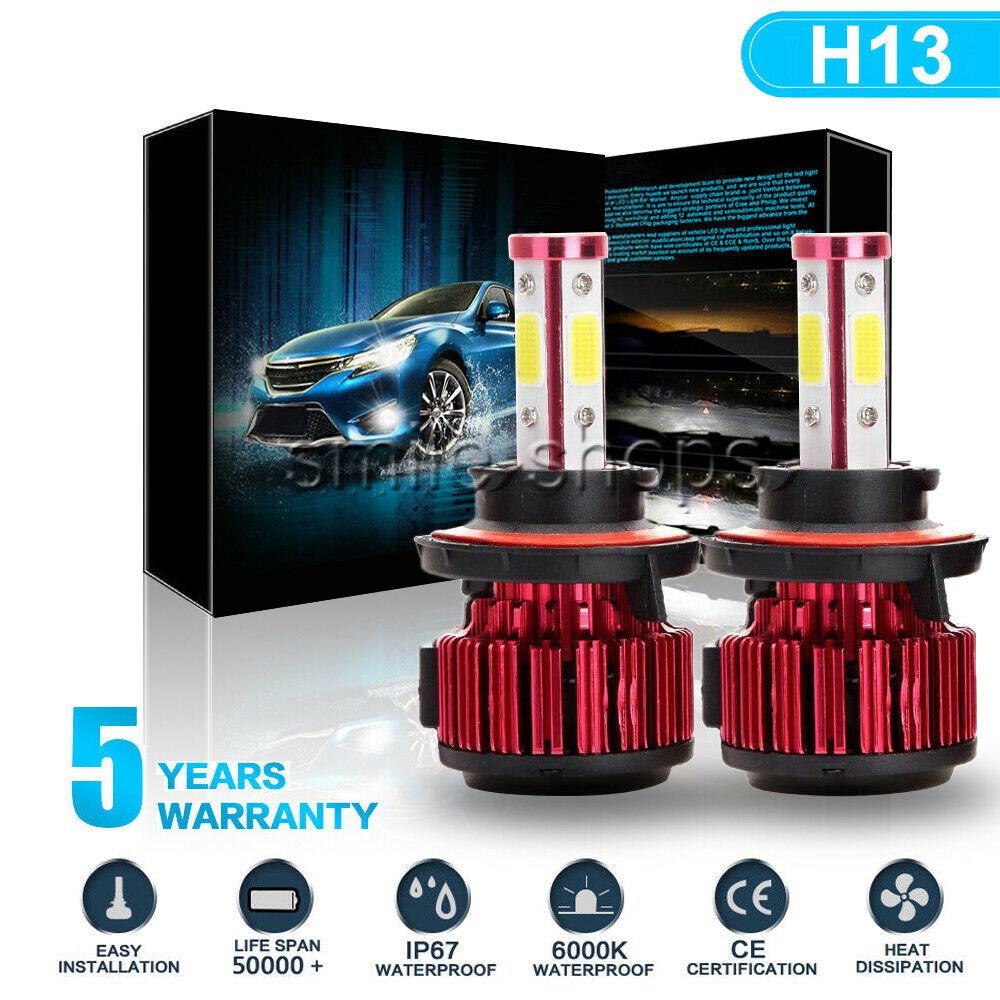 H13 LED Headlight Bulbs For Dodge Ram 1500 2500 3500 2006-2012 High Low Beam Set