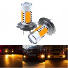 2pcs Amber 3000K H7 11W High Power COB LED Light Car Fog Driving Bulbs Lamp
