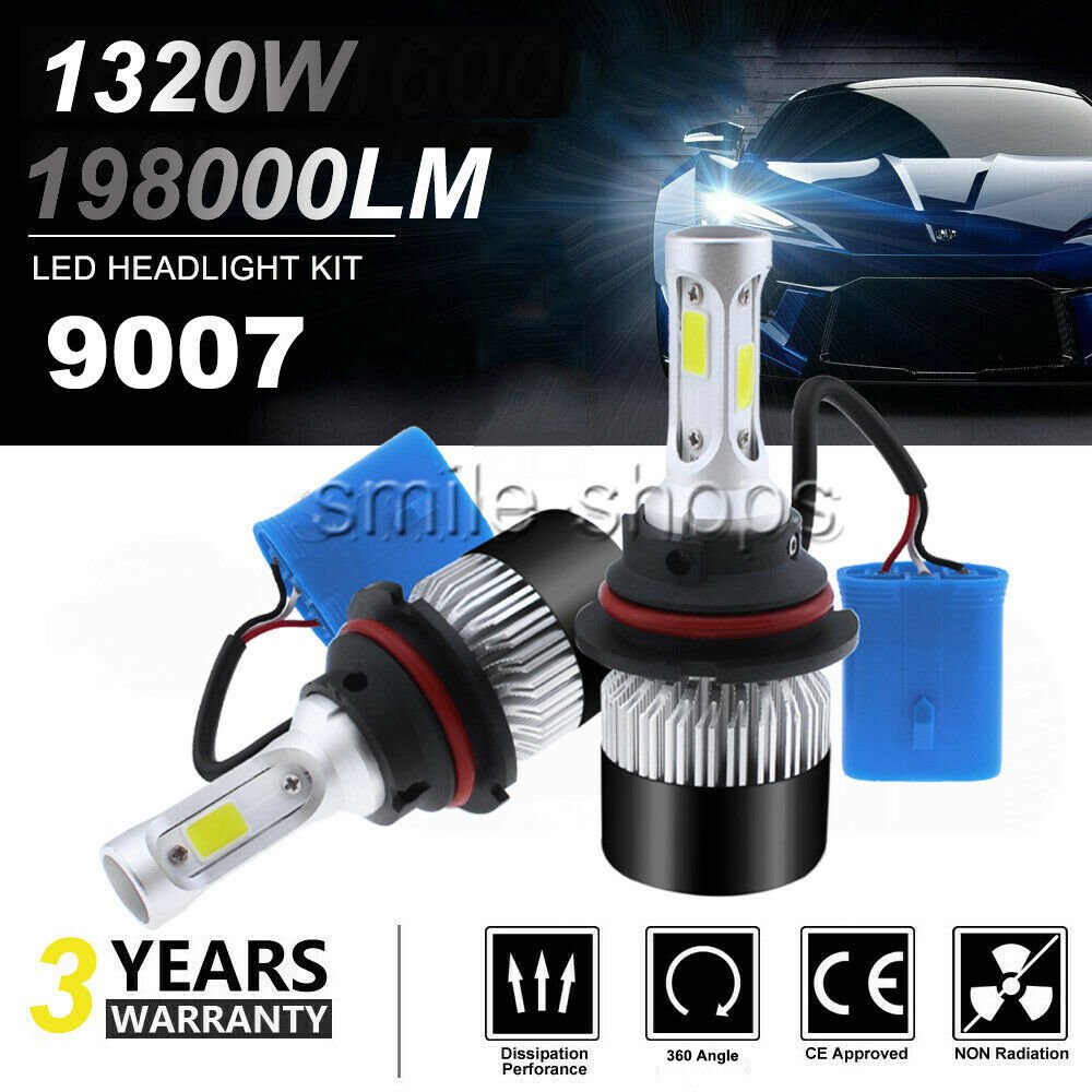 2pcs 9007  LED Headlight Bulbs Hi/Lo Beam For Dodge Ram 1500 2500 3500 2003-2005