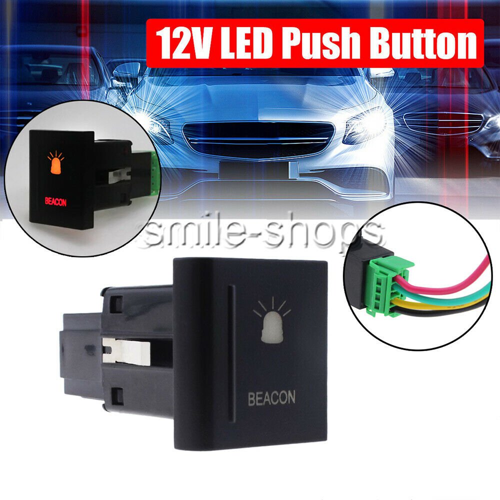 BEACON Red Amber On-off Push Button Switch Fit VW Amarok Replacement Left Side