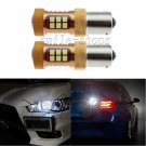 2pcs 6000K White P21W 1156 BA15S 3030 28-SMD LED Bulbs For Reverse Backup Lights