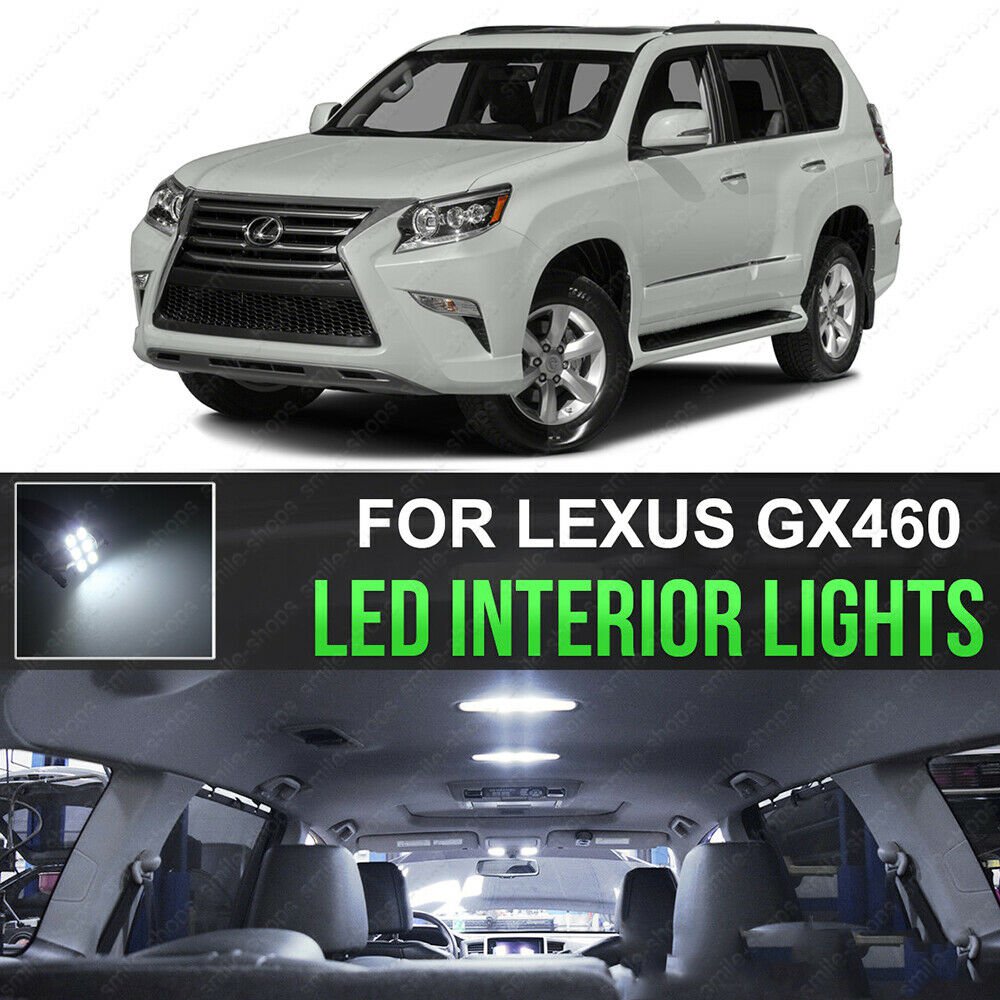 16pcs Bright White Interior LED Lights Package For 2010 - 2017 Lexus GX460 +TOOL