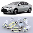 10×Xenon White Interior Light Package Kit for Toyota Corolla 2014-2016
