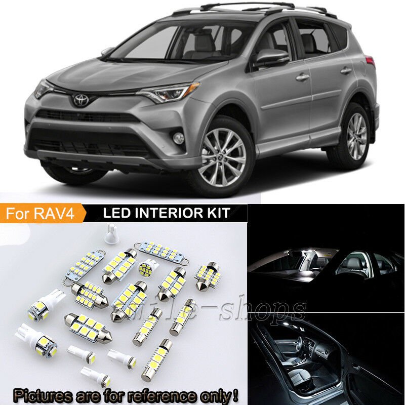 10Pcs 6000K White Interior LED Light Package Kit For 2016-2017 Toyota RAV4