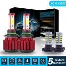 4x 9012 LED Headlights+5202 Fog Light Bulbs For 2014-2015 GMC Sierra 1500 1800W