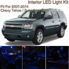 For Chevy Tahoe / Suburban 1500 07-14 Blue Interior LED Light Kit +White License