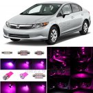 6pcs Pink/Purple LED Interior Lights Package Fit For 2006-2012 Honda Civic