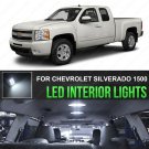 12x White Interior LED Light Package kit For 2007-2013 Chevrolet Silverado Map