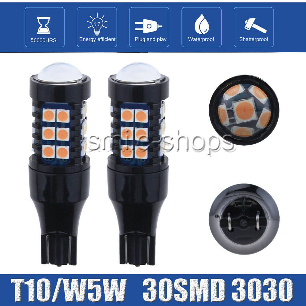2pcs Purple Pink Car Parking Lights T10 2825 2821 W5W 30 SMD 3030 LED Bulbs 12V