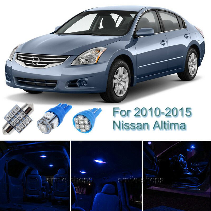 9pcs Blue Interior LED Light Package Kit For 2010-2013 2014 2015 Nissan Altima