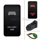 Push Switch Button Red LED Light Bar with Connector Wire Kit For Toyota