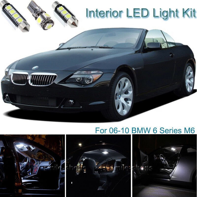 12pcs Xenon White Interior LED Light Package Kir Deal For BMW 6 Series M6 06-10