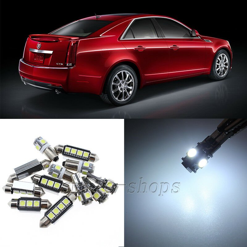 White 12pcs Interior LED Light Kit for 2003-2007 Cadillac CTS