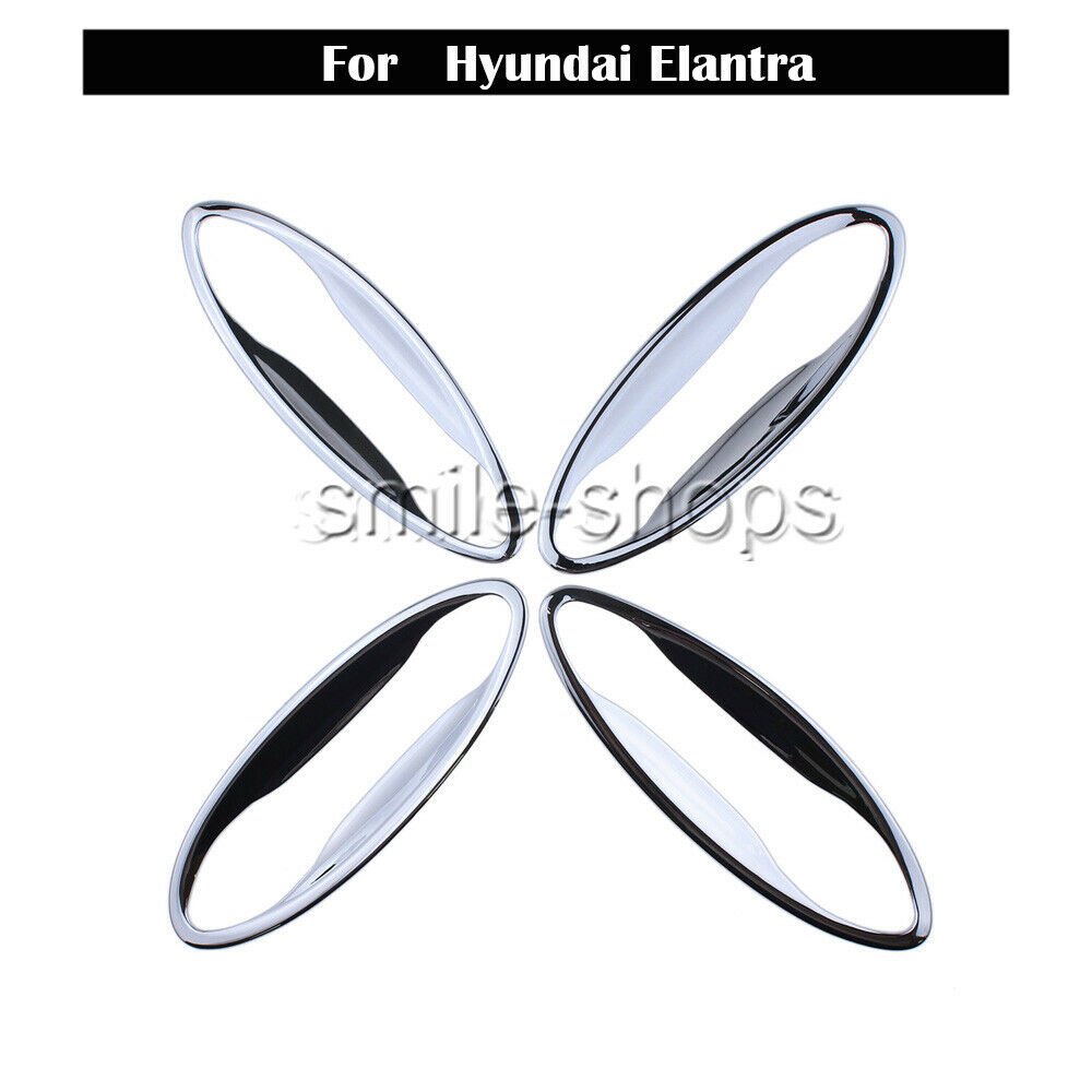 Car Chrome Door Handle Bowl Cavity Cover Trim Bezel For Hyundai Elantra