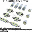 14 x White T10 & 31MM & 42MM Map Dome + License Plate Interior LED Light Kit