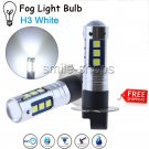 2x H3 3030 15-SMD 1500LM LED Car Fog Light Lamp Bulb 6000K Bright White DC 12V