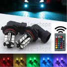 2pcs 9005 5050 LED 27 SMD RGB Car Headlight Fog Light Lamp Bulb + Remote Control