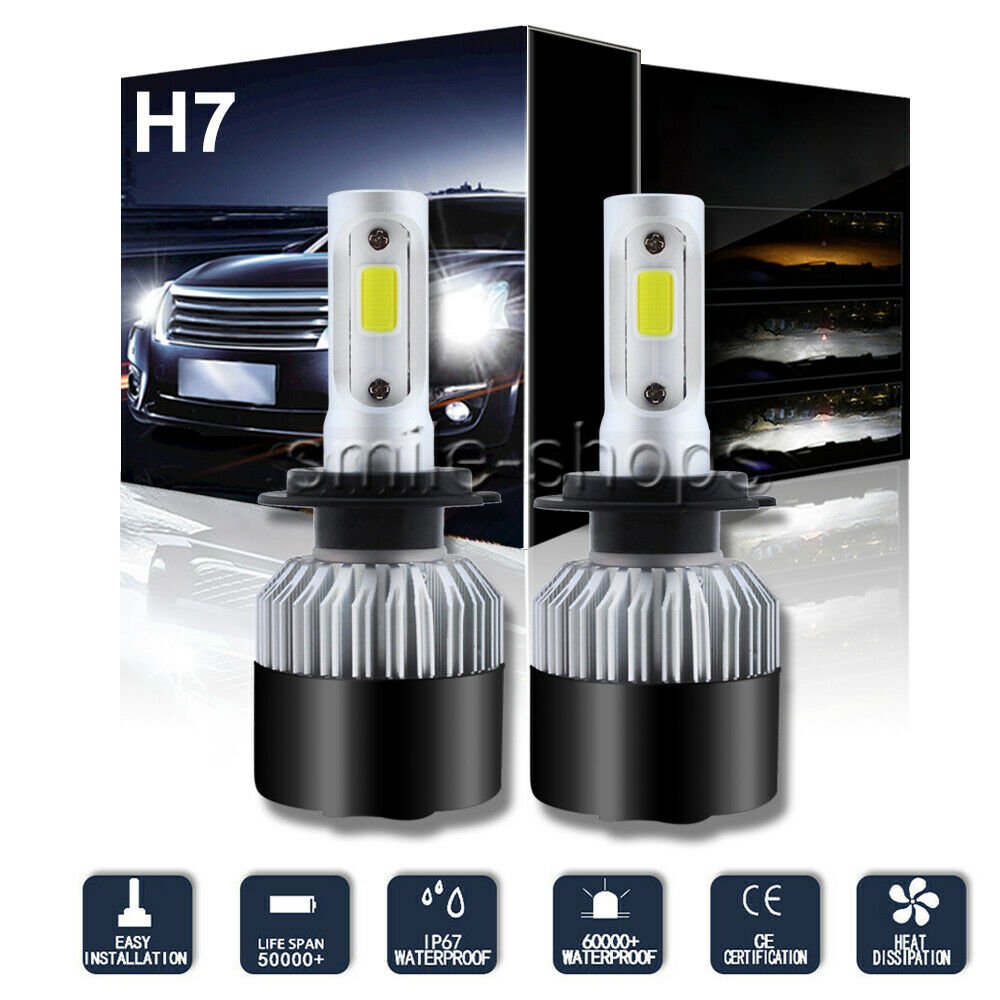 H7 LED Headlight Bulbs Fit VW Golf 99-2006  & Jetta 2006-2018 & Passat 1998-2017