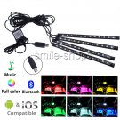 12 LED 48SMD RGB APP Sound Control Car Interior Floor Atmosphere USB Light Strip