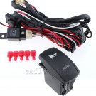 12V On/Off Red Laser Horn Light Rocker Switch + Wiring Harness Relay Fuse
