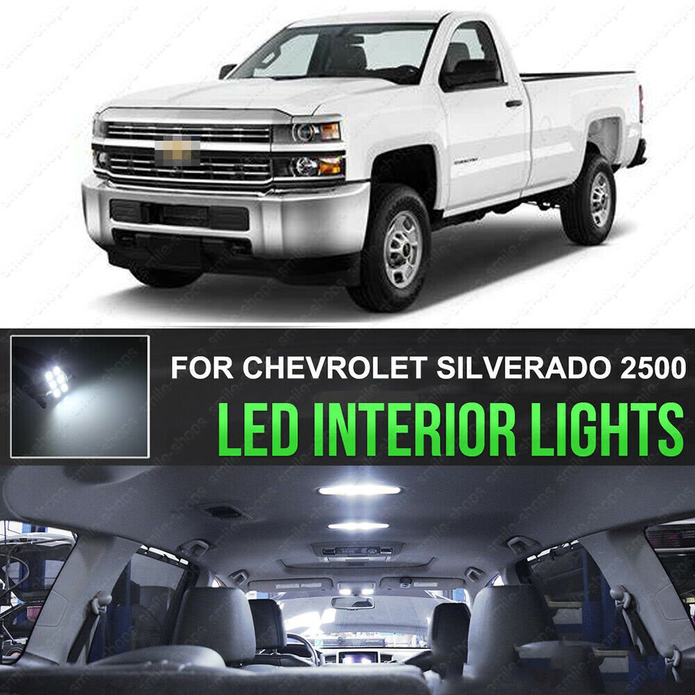 14x 6000K Interior LED Light Kit Pack For 2011-2014 Chevrolet Silverado 2500HD