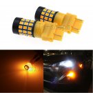 2pcs 3157 3057 39-SMD Yellow/Amber Projector LED Bulbs for Turn Signal Light DRL