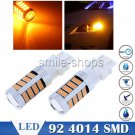 Amber Yellow 3157 3156 4157 92SMD 4014 LED Turn Signal Stop Parking Light Bulbs