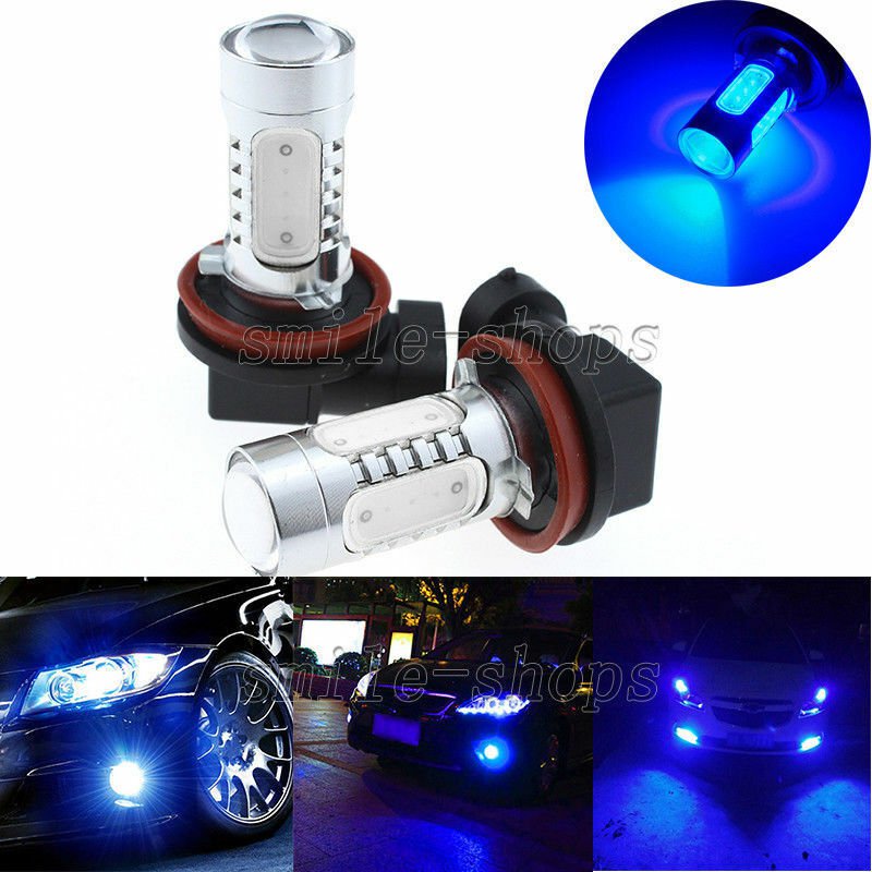 2pcs Blue 10000K H11 11W High Power COB LED Light Car Fog Driving Bulbs Lamp