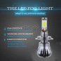 2pcs COB H7 LED Dual Color Kit 24W 2400LM Fog Light Amber White Ice Blue Purple