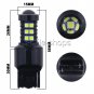 2x White Car T20 W3X16D T20 7440 30SMD LED Tail Brake Backup Reverse Light Bulb