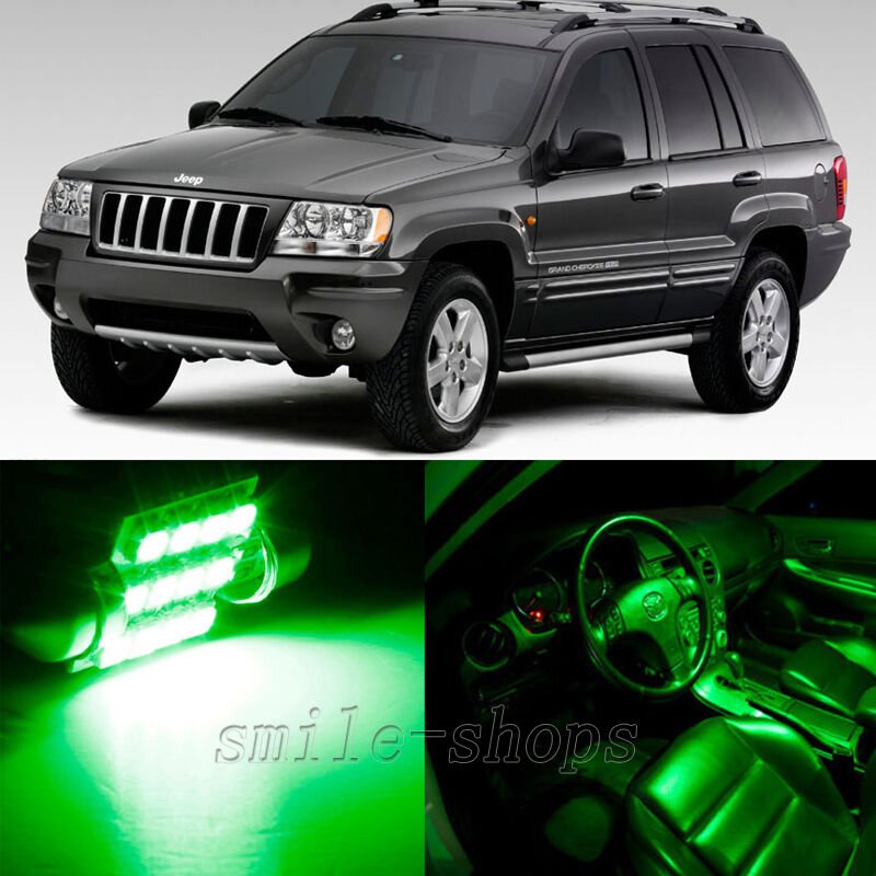 Bright Green 16pcs Interior LED Light for 1998-2004 Jeep Grand Cherokee