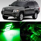 Bright Green 16pcs Interior LED Light for 1998-2004 Jeep Grand Cherokee
