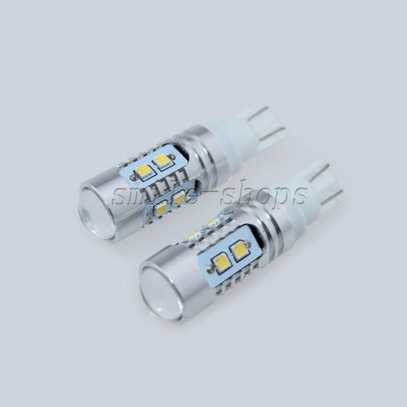 2pcs White 50W T10 High Power Cree LED Light Bulbs Back Up Reverse  Lights