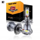 2pcs COB H7 24W 2400LM LED Fog Light Bulbs Car Driving Lamp DRL White Amber Blue