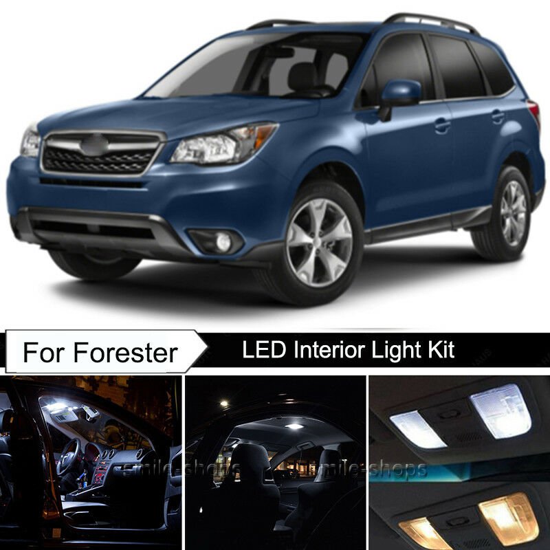 10pcs Xenon White Interior LED Light Package Kit Deal For Subaru Forester 98-18