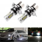 2pcs 6000K White H4 9003 HB2 80W LED Projector Fog Daytime Running Light Bulbs