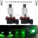 2pcs Green 7.5W H11 COB LED Car Truck Fog Driving Replacement Light Bulbs DRL