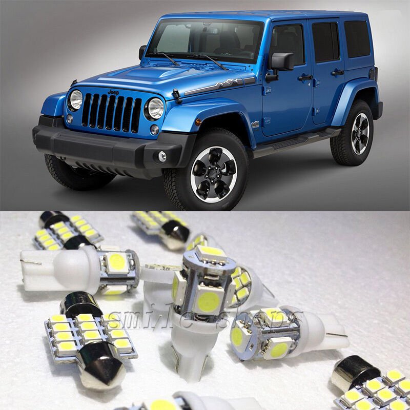 11&Atilde;�Xenon White LED Interior Light Package Kit for Jeep Wrangler(2007-2015)