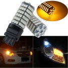2pcs 3157 3457 120SMD Bright Amber Yellow LED Turn Signal Parking Light Bulbs