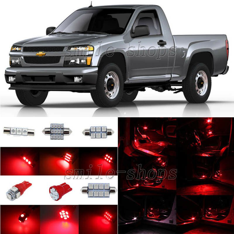 10pcs Brilliant Red LED Inteiror Light Package Fit For 2004-2012 Chevy Colorado
