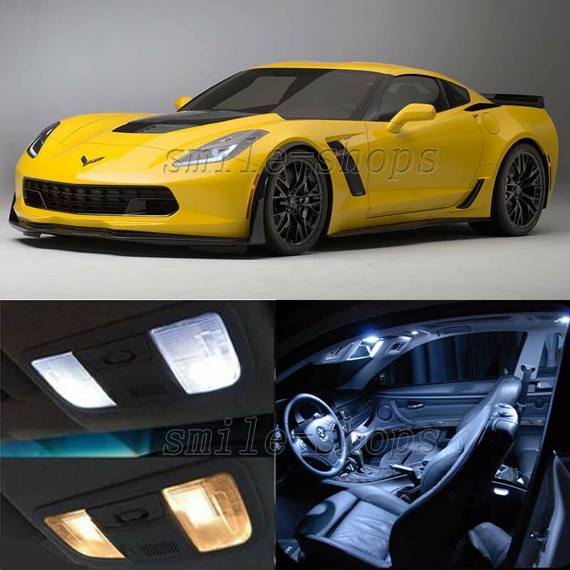 10pcs White Reverse + Tag + Interior LED Lights Fit For 05-15 Chevy Corvette C6