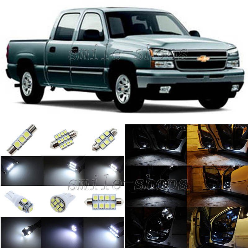 13pcs Xenon White LED Interior Light Package Fit For 1999-2006 Chevy Silverado