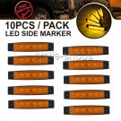 10PCS 12V SMD 6 LED Yellow Rear Side Marker Light Position Truck Trailer Lorry