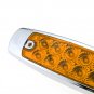 2X Amber 12 LED Sealed Side Marker Clearance Light Fish Shape Truck Trailer 12V