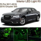 For Chrysler 300 2011-2016 Green Interior LED Light Kit + White License Light